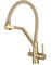 смеситель  для кухни с подключением  фильтра питьевой воды.латунь+цинк      (золото + бежевый силикон носик) - фото 32604