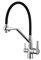 Смеситель для кухни с подключением фильтра питьевой воды D159317,  хром и  чёрный с силиконовым носиком - фото 32729