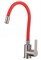 Смеситель для кухни с гибким силиконовым изливом H155316-4,  красный и  сатин - фото 32755