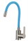 Смеситель для кухни с гибким силиконовым изливом H155316-6,  синий и  сатин - фото 32757