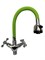 Смеситель для кухни с силиконовым изливом  D153810-5T,  зелёный и  хром, угол поворота 180° - фото 32813