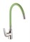 Смеситель для кухни с силиконовым изливом  D155302-5,  зелёный и  хром - фото 32862