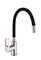 Смеситель для кухни с силиконовым изливом  D155308-1,  чёрный и  хром - фото 32864