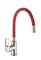 Смеситель для кухни с силиконовым изливом  D155308-4,  красный и  хром - фото 32867