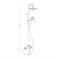 Смеситель + стойка душевая "тропический душ" с двумя лейками, корпус АБС пластик, цвет БЕЛЫЙ. - фото 39476