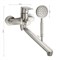 Смеситель в ванную, длинный излив, шаровый, с дивертором на корпусе, из нержавеющей стали марки 304 - фото 40133