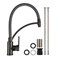 Смеситель для кухни, гибкий тёмно-серый излив с фиксацией, корпус из нержавеющей стали марки SUS 304, цвет ГРАФИТ. - фото 40290
