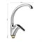 Смеситель кухонный, шаровый, боковой, с чёрной ручкой - фото 40707