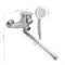 Смеситель в ванную с длинным изливом, с дивертором на корпусе, шаровый, ручка с белой мозаикой - фото 40993