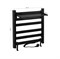 Полотенцесушитель электрический, ЛЕСЕНКА с ПОЛКОЙ, 500 х 600 х 270 мм, 5 плоских перекладин, 135 W, из алюминия, цвет ЧЕРНЫЙ. - фото 41794